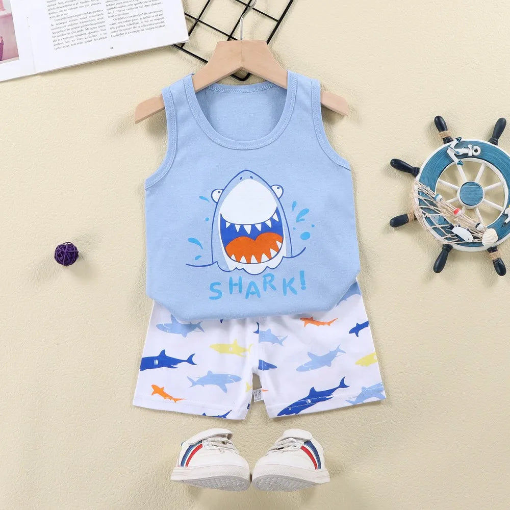 Cotton Summer Kids Clothing Set T-Shirt and Shorts