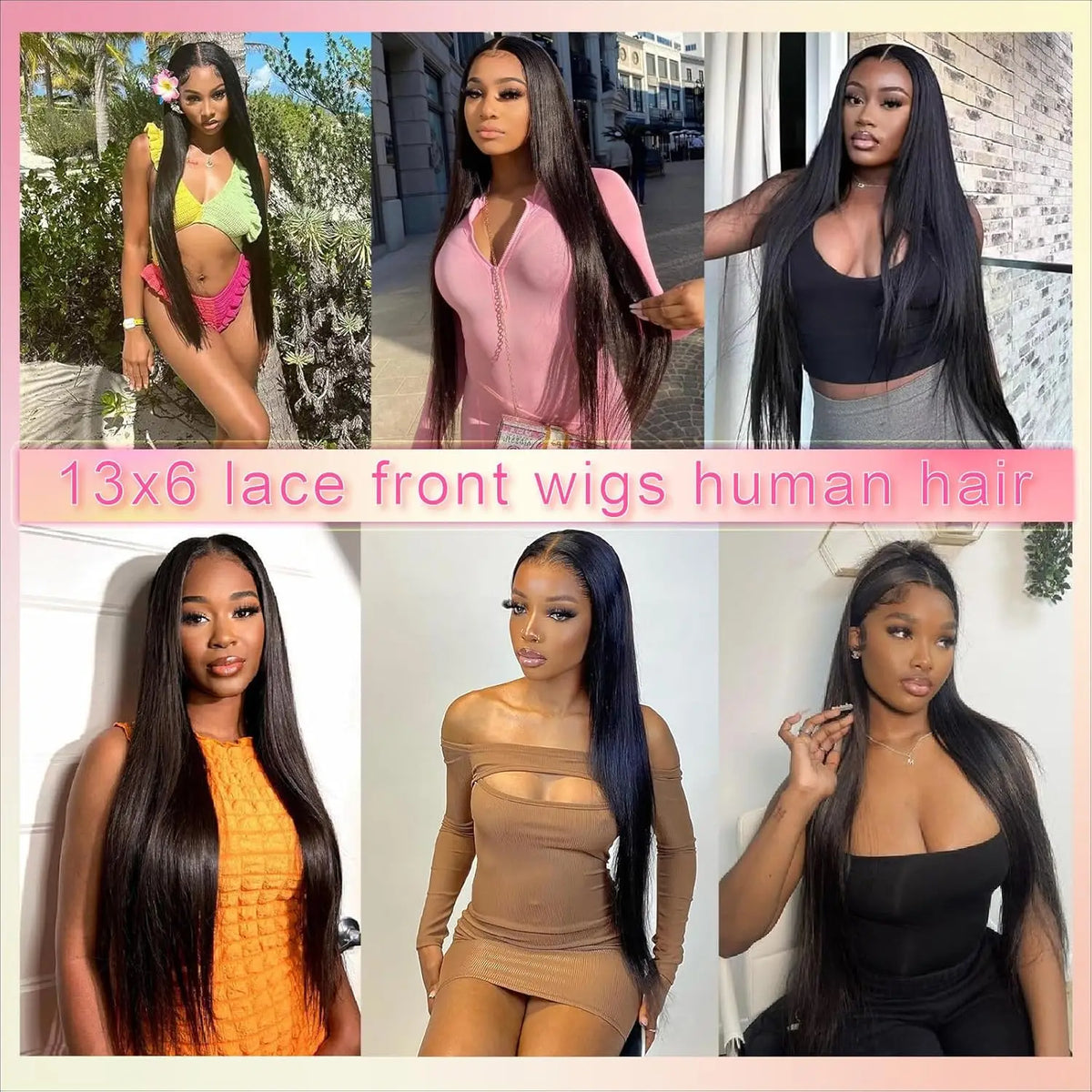 40 Inch Straight Human Hair Lace Front Wig Glueless
