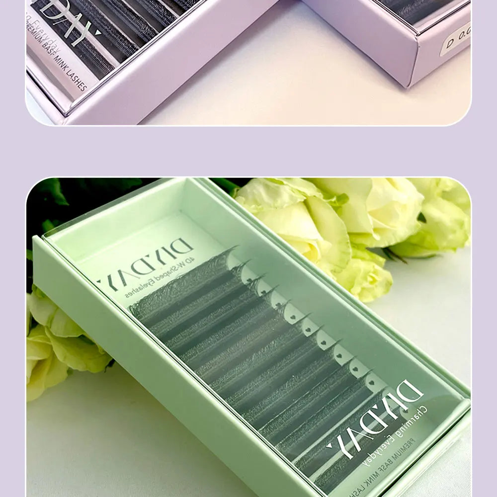 DIYDAY W Shape Eyelash Extensions Natural Soft Synthetic Hair