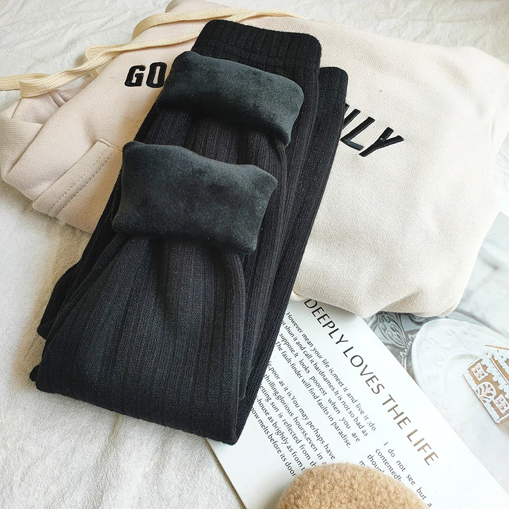 Warm Cashmere Pants for Girls Plus Velvet Trousers