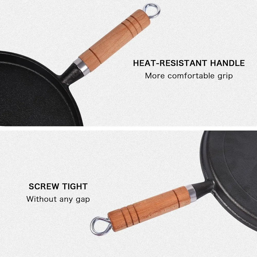 Cast Iron Frying Pan Uncoated Non-stick Crepe Maker