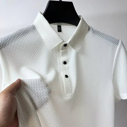 Men's Casual Short Sleeve Solid Color Polo Shirt