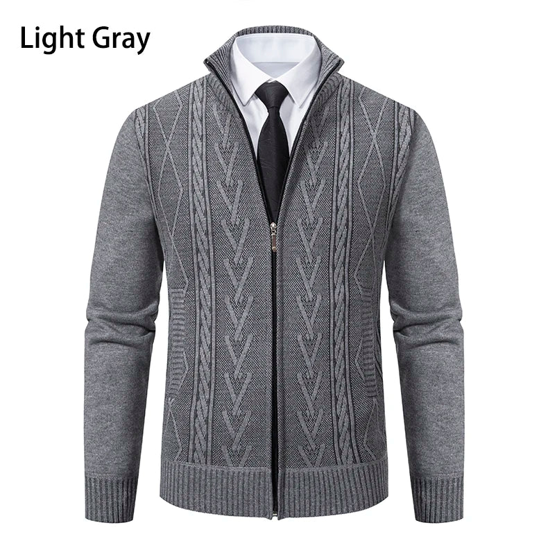 Men's Casual Knitted Sweater Coat in Cashmere Blend