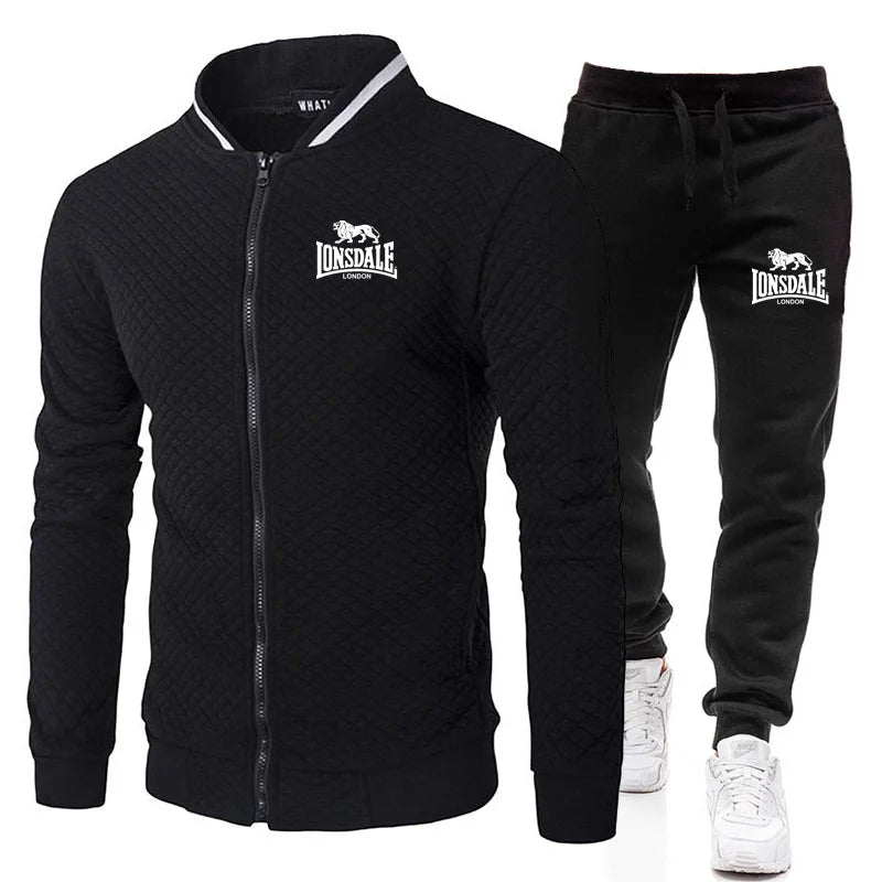 Men's Casual Spring and Autumn Zipper Jacket Set