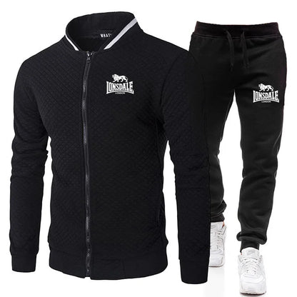 Men's Casual Spring and Autumn Zipper Jacket Set