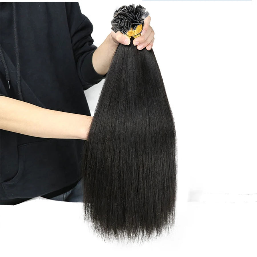 Light Yaki K Tip Human Hair Extensions 100g 100Pcs