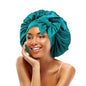 Satin Solid Sleeping Hat with Stretchy Tie Band