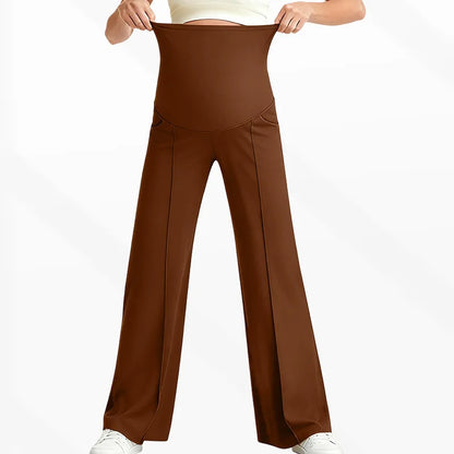 Plus Size Maternity Wide-Leg Pants Natural Color
