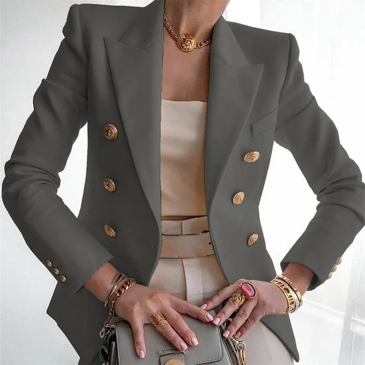 Casual Long Sleeve Women Blazer Office Jacket