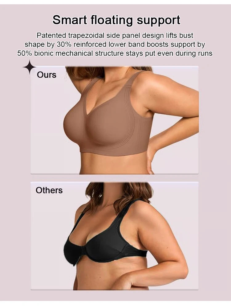 Wireless Push-Up Bra for Women, Soft Nylon Seamless Underwear