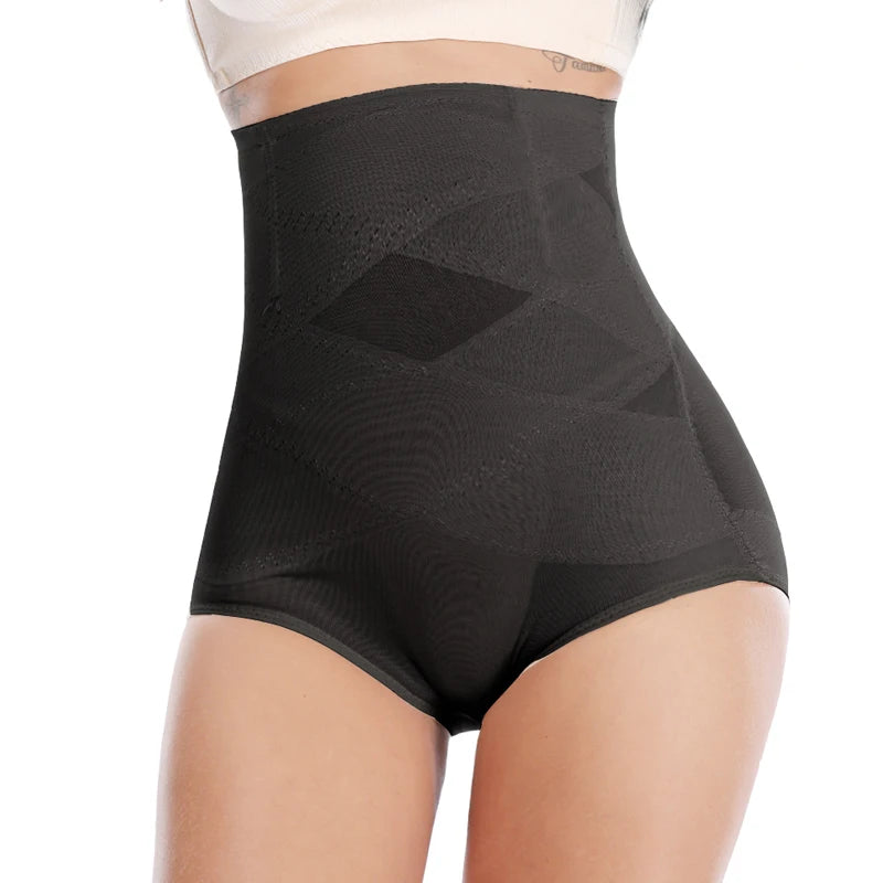 High Waisted Body Shaper Control Panties Black Beige