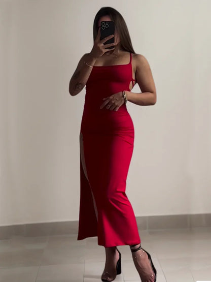 Summer Halter Strap Sheath Dress in Polyester