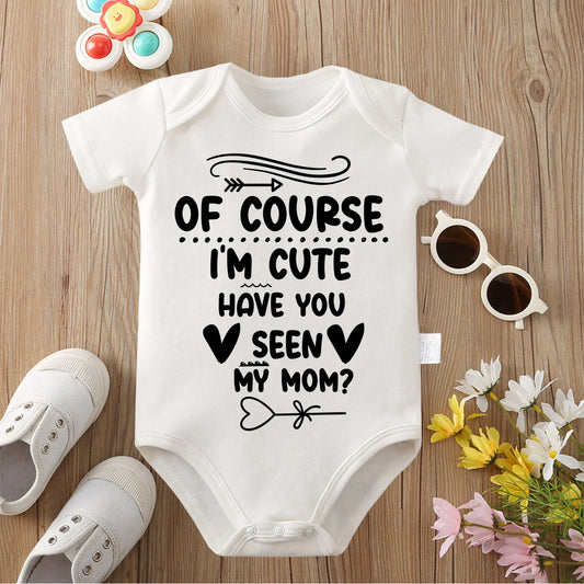 Cute Cartoon Print Pure Cotton Baby Bodysuit 0-12 Months