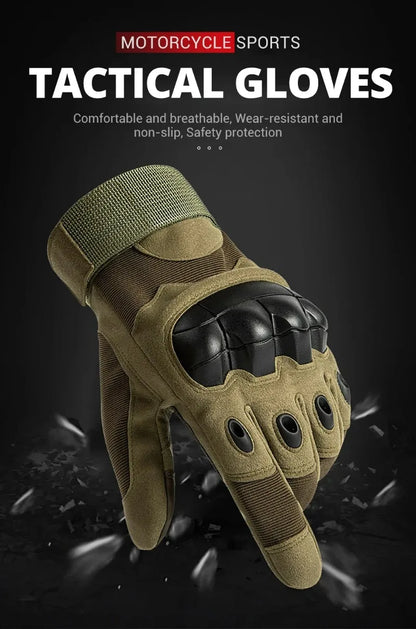 Tactical Touch Screen Motorcycle Gloves Black Green Brown