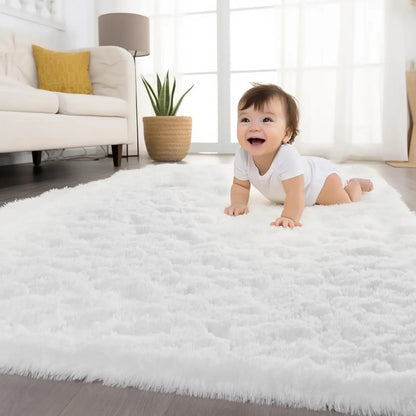 VIKAMA Pink Polyester Bedroom Carpet - Soft Plush Rug
