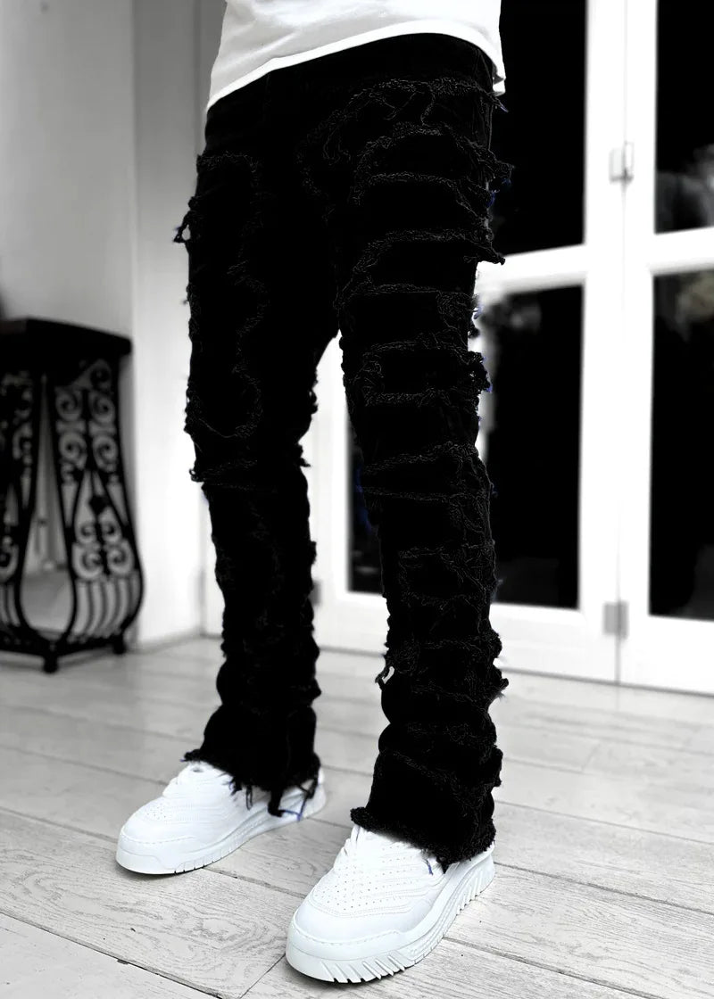 Men's Ripped Distressed Denim Jeans Casual Pants