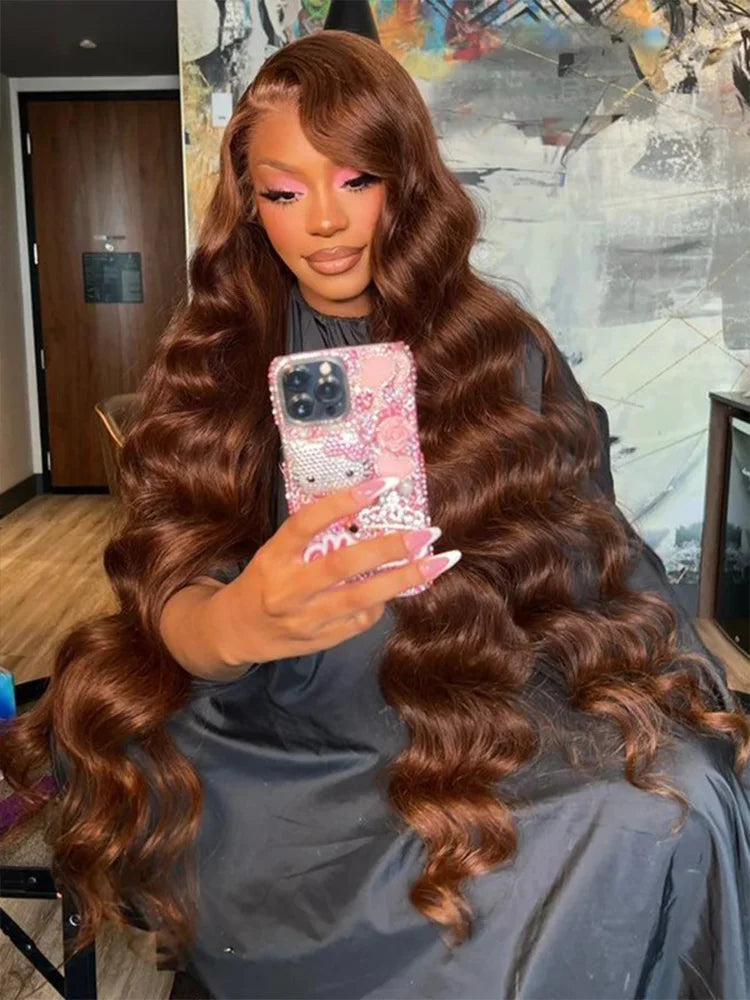 Body Wave Chocolate Brown Lace Front Wig Human Hair