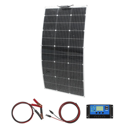 ASUNERGE 12V Flexible Monocrystalline Solar Panel 100W