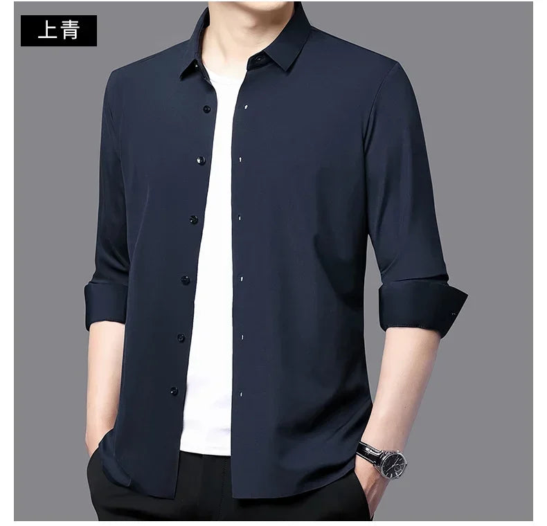 Men's Ultra-Stretch Slim-Fit Long Sleeve Shirt