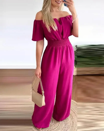 Elegant Off Shoulder Women's Jumpsuit Casual Polyester