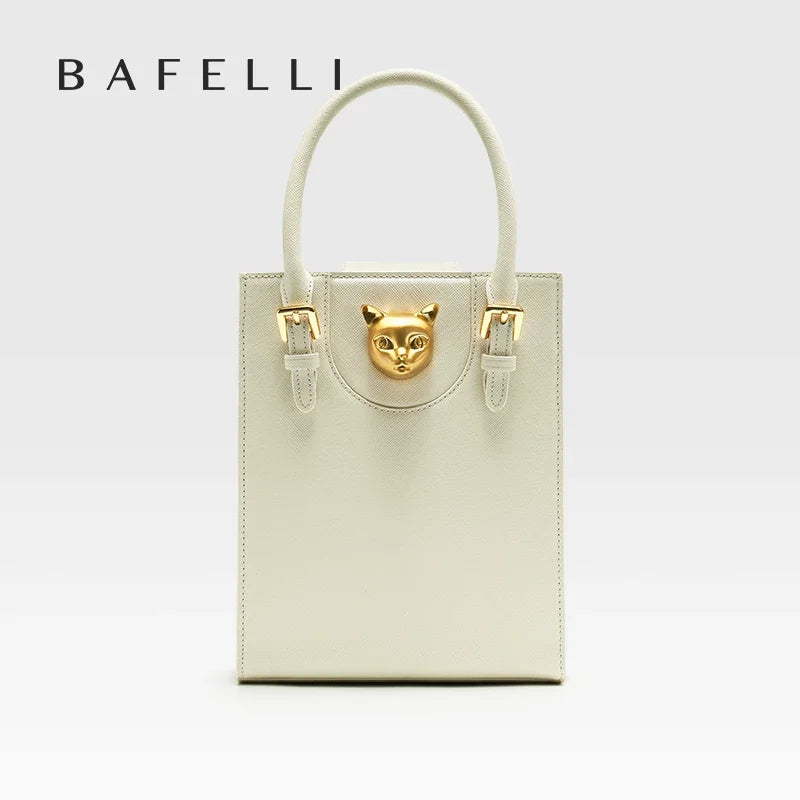 BAFELLI Women's Genuine Leather Mini Tote Crossbody Bag