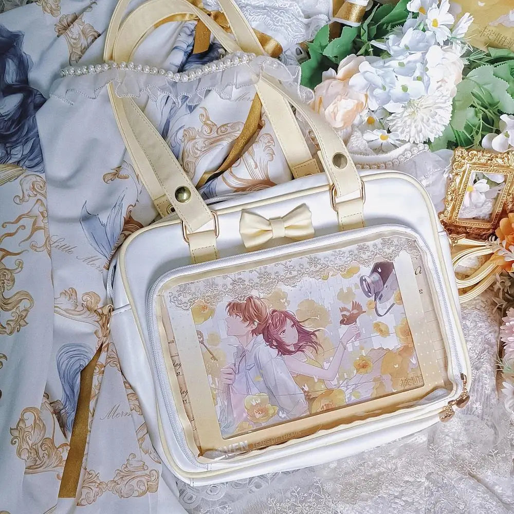 Y2K Transparent Bow Ita Bag Women Crossbody Handbag