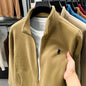 Men's Winter Thick Plush Jacket with Zipper and Pockets