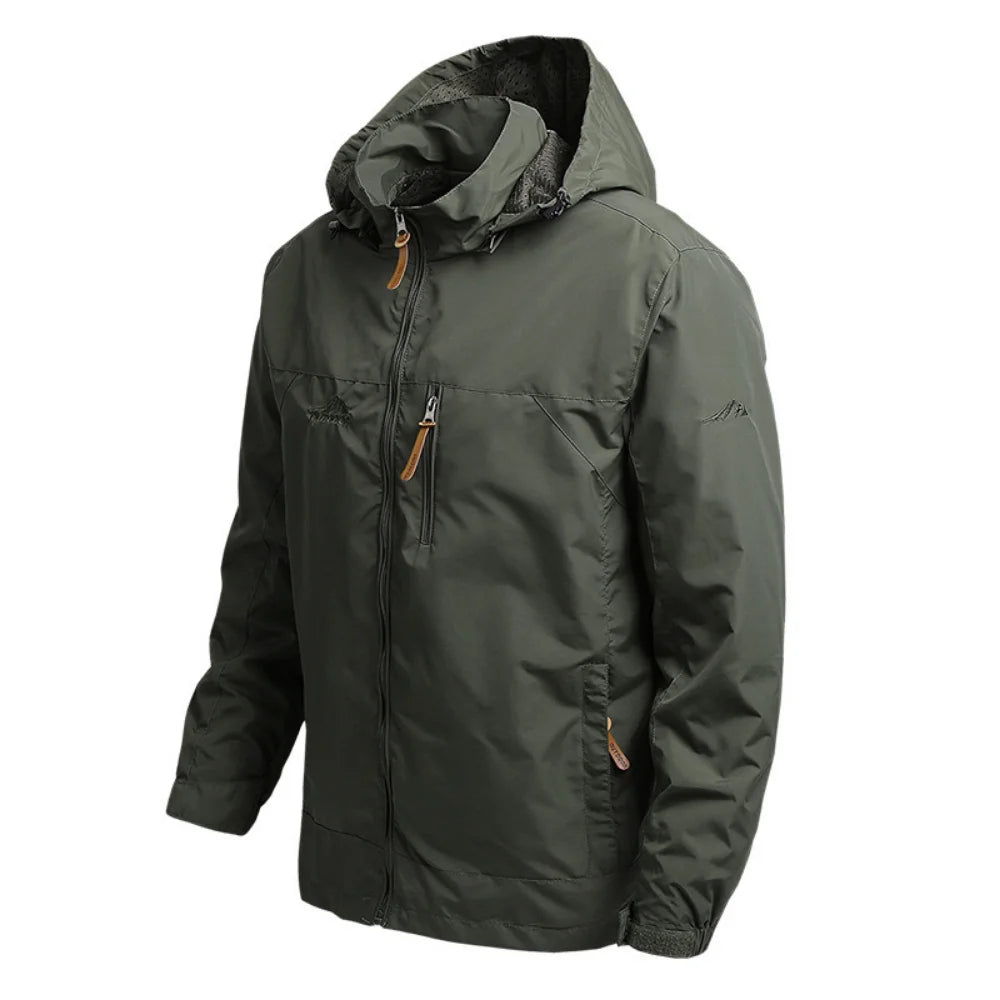 Men's Oversize Nylon Windbreaker Jacket for Spring and Autumn