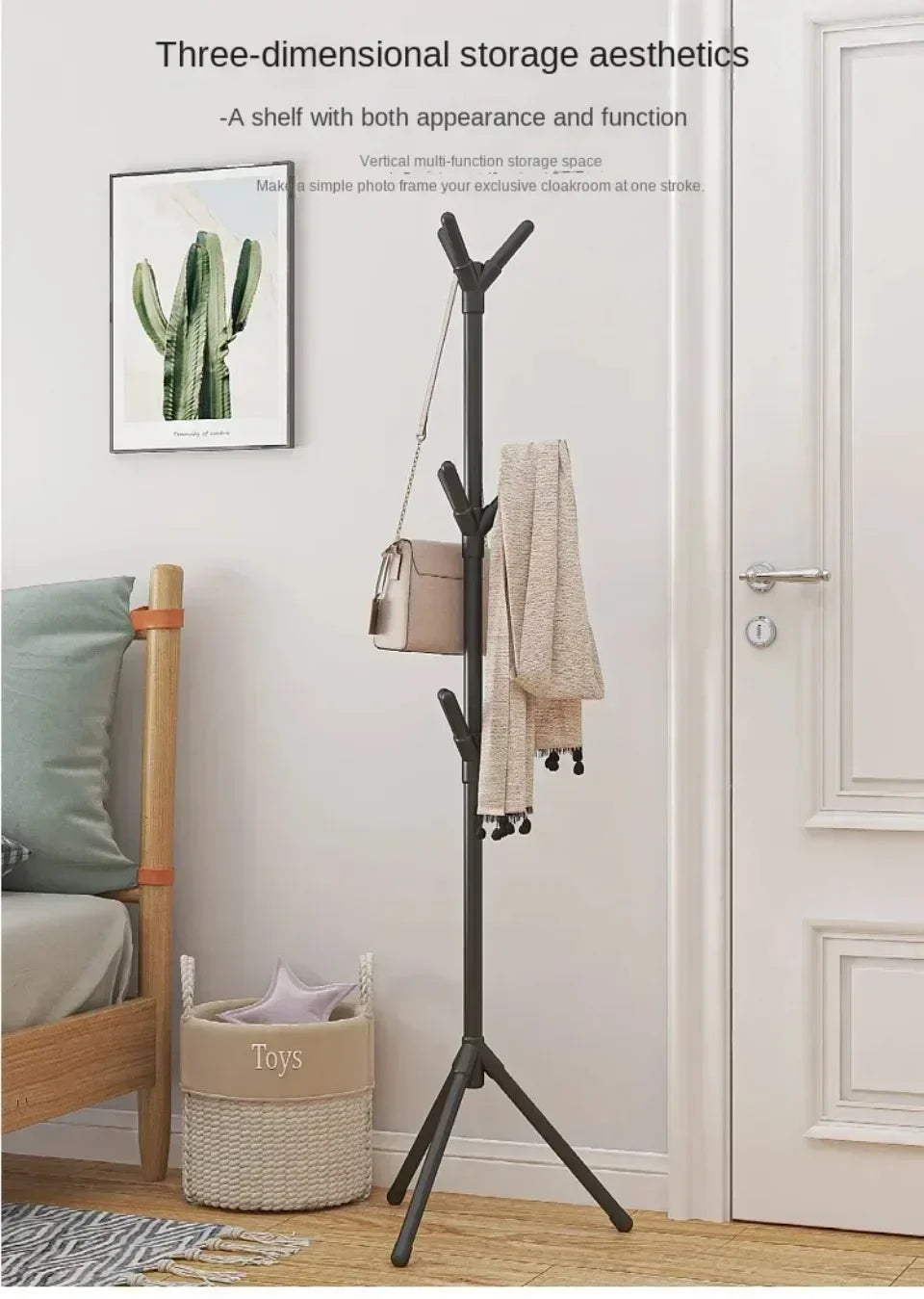Vertical Clothes And Hats Rack - Plastic Coat Hook