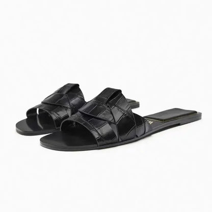 Summer Women's Solid Color Slippers with Buckle