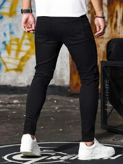 Mens Slim Fit Skinny Jeans Denim Blue Casual