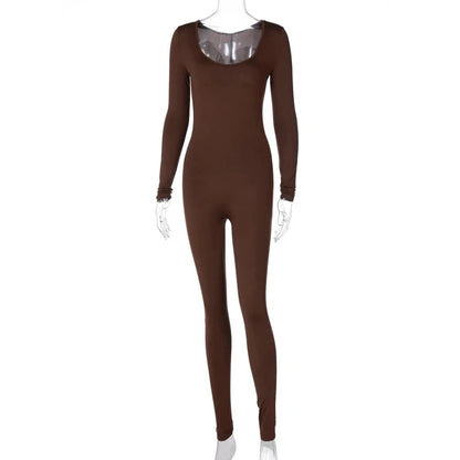 Dulzura Women Long Sleeve Bodycon Jumpsuit Overall