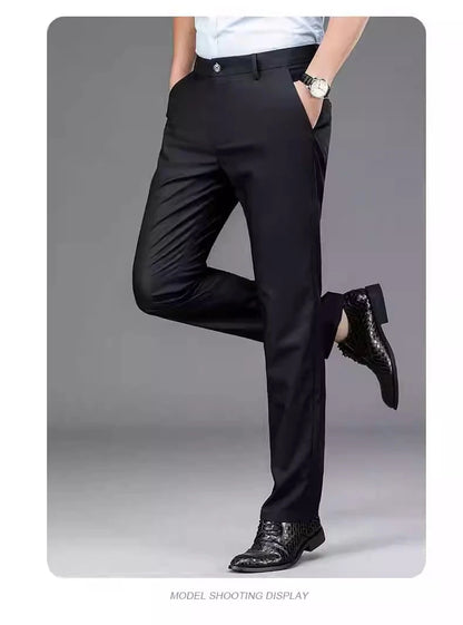 Men's Smart Casual Stretchy Fast Dry Trousers Black Navy