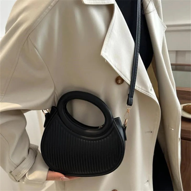 Chic Stripe Crossbody Bag for Women in Synthetic Leather