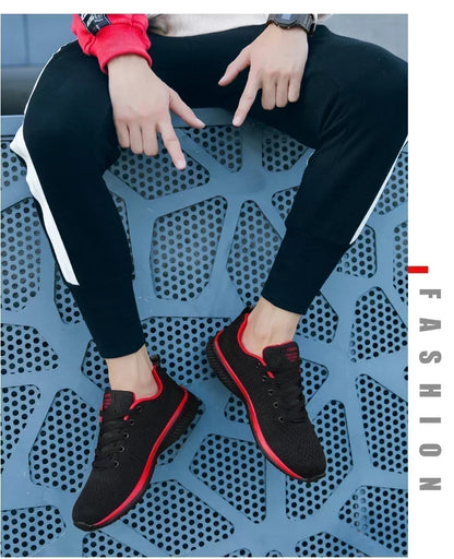 Men's Breathable Knit Running Sneakers Outdoor Gym Shoes