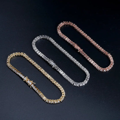 Moissanite Tennis Bracelet 2-6.5mm Rose Gold Silver