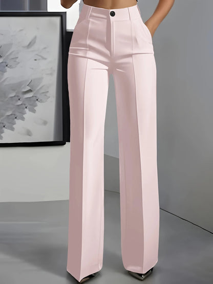 Women High Waisted Wide Leg Black Trousers