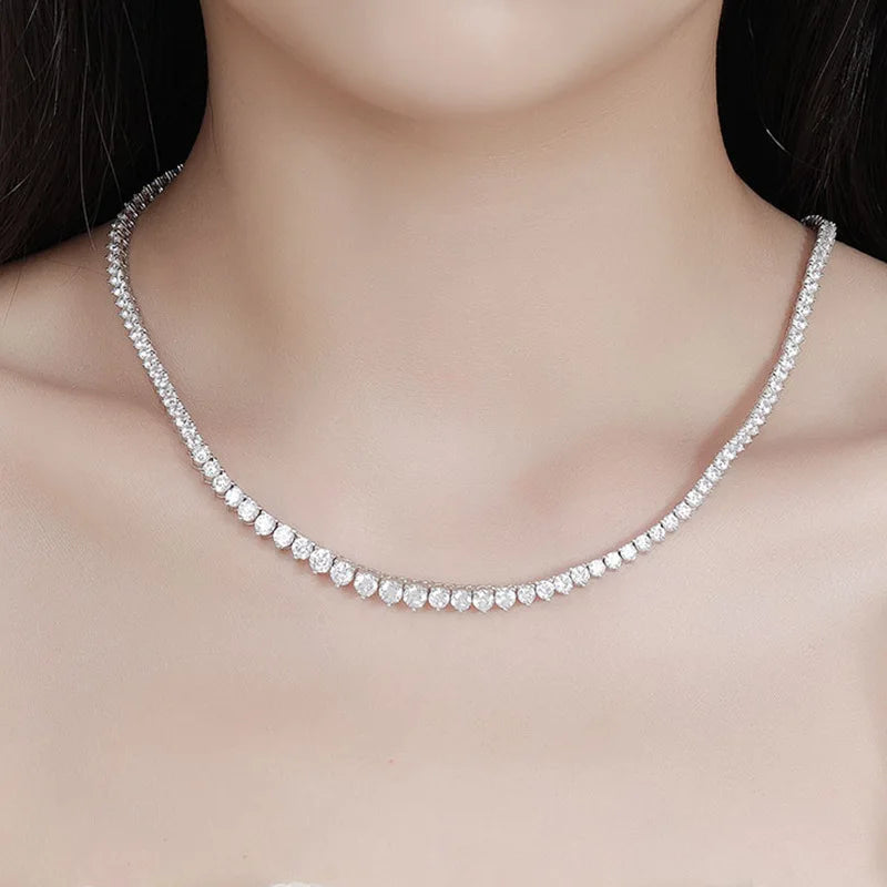 Moissanite Tennis Necklace in 925 Sterling Silver