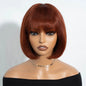 Straight Brazilian Human Hair Bob Wig With Bangs