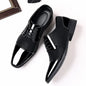 Men's Black PU Leather Lace Up Oxfords Shoes