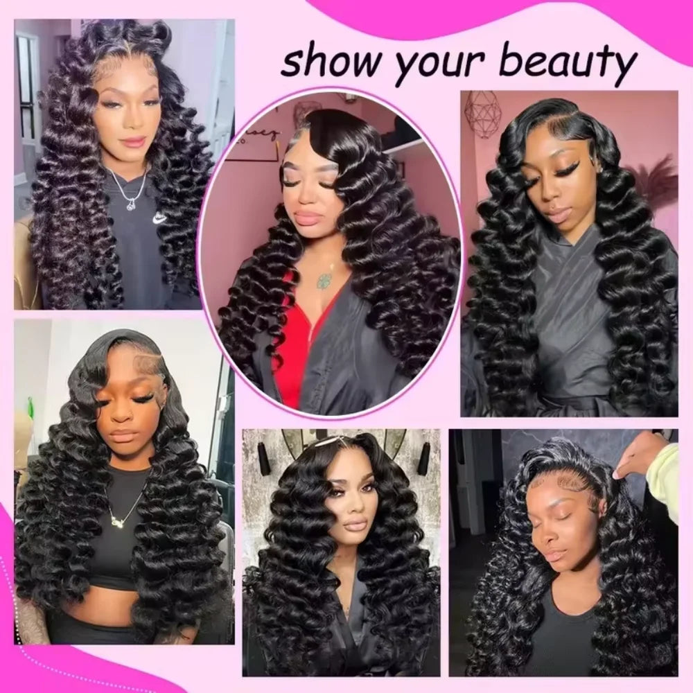 Loose Deep Lace Front Human Hair Wig 30 40 Inches