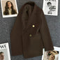 Candy Color Slim Blazer with Notched Collar and Metal Buttons