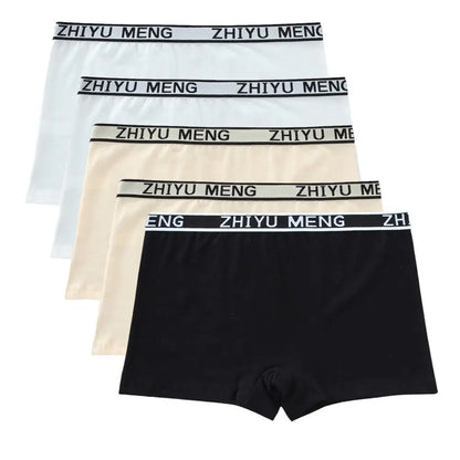 Teenage Girls Cotton Panties Solid Color Mid Waist Briefs