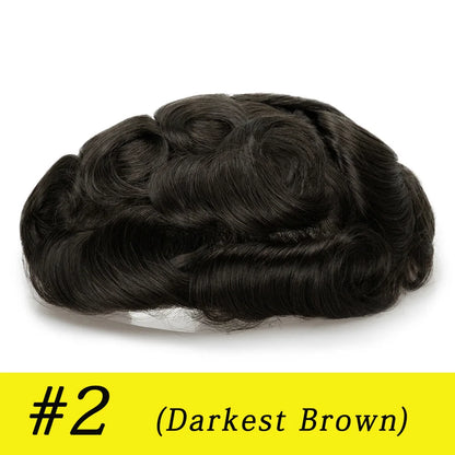 Thin Skin 0.03mm Natural Hair Toupee for Men
