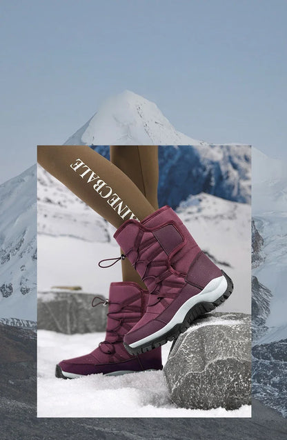 Men's Winter Ankle Boots Waterproof Plush Hiking Shoes