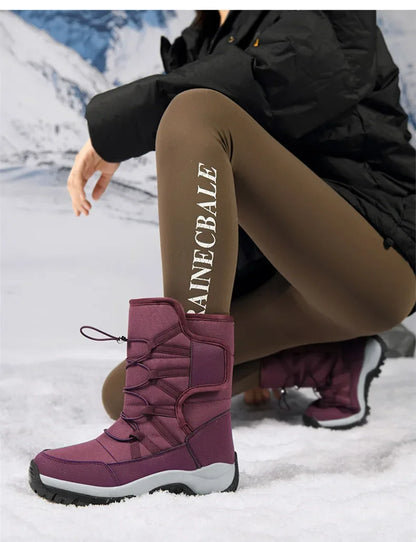 Men's Winter Ankle Boots Waterproof Plush Hiking Shoes