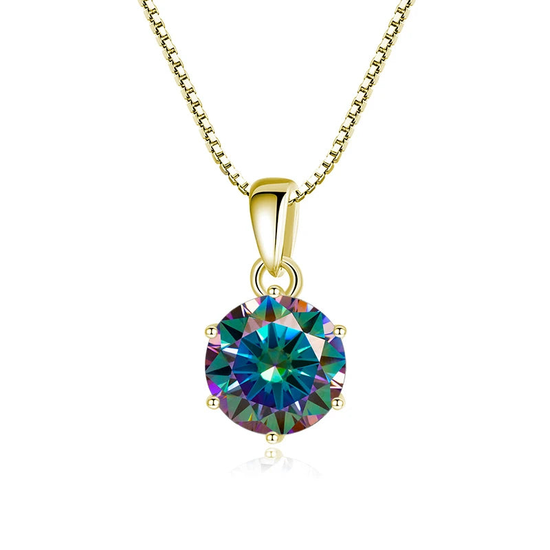 Moissanite Pendant Necklace 925 Sterling Silver Women