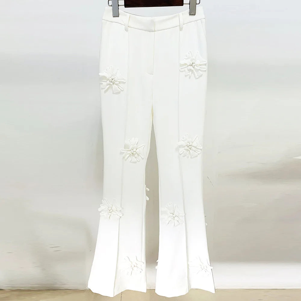 Women's Double Breasted Long Blazer with Appliques