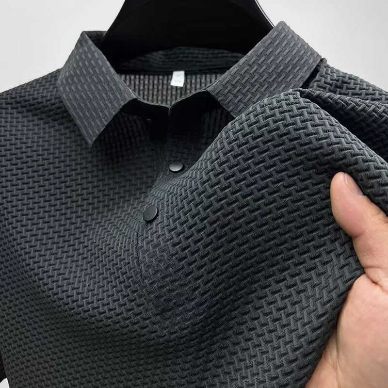 Men's Casual Short Sleeve Solid Color Polo Shirt