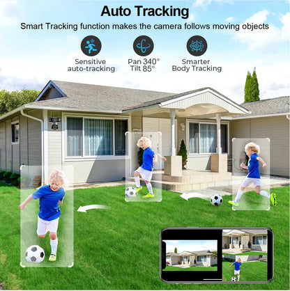 10K 20MP Outdoor WiFi PTZ Security Camera with 360° Zoom